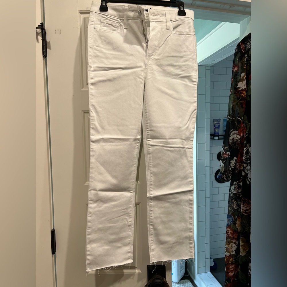 Paige Cindy Crop, white, size 27, EUC
